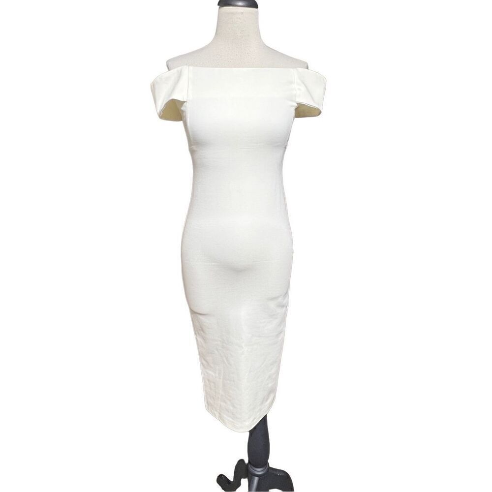Zara Trafaluc Off TheShoulder Bodycon Tea Length Pencil Dress Small